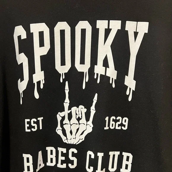 Never worn Aspen & Co. Black Fleece Spooky Babes Club Sweatshirt - Picture 3 of 6